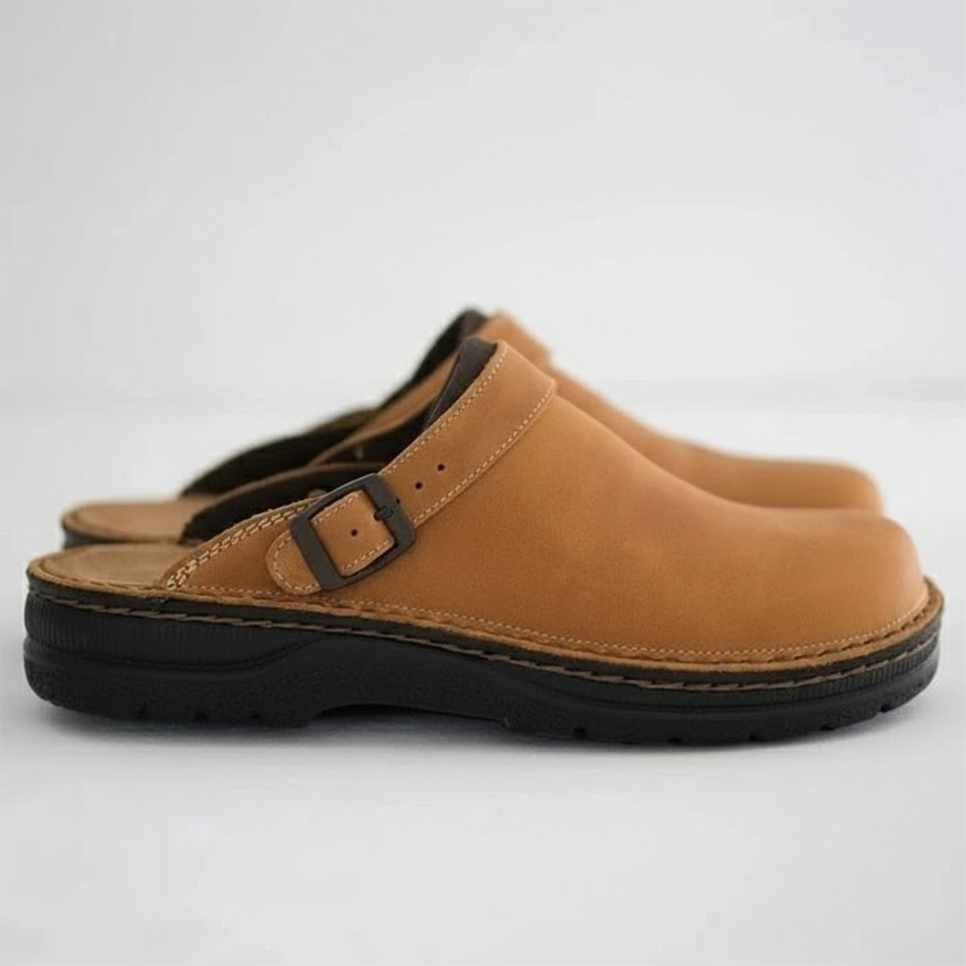 Women's Leather Slip-On Comfort Shoes – Supportive Cushioned Everyday Flats