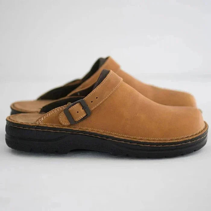 Women's Leather Slip-On Comfort Shoes – Supportive Cushioned Everyday Flats