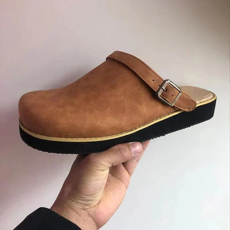 Women's Leather Slip-On Comfort Shoes – Supportive Cushioned Everyday Flats