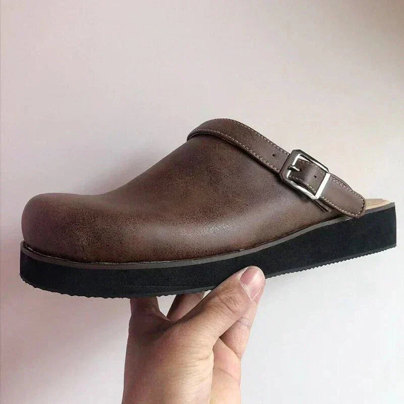 Women's Leather Slip-On Comfort Shoes – Supportive Cushioned Everyday Flats