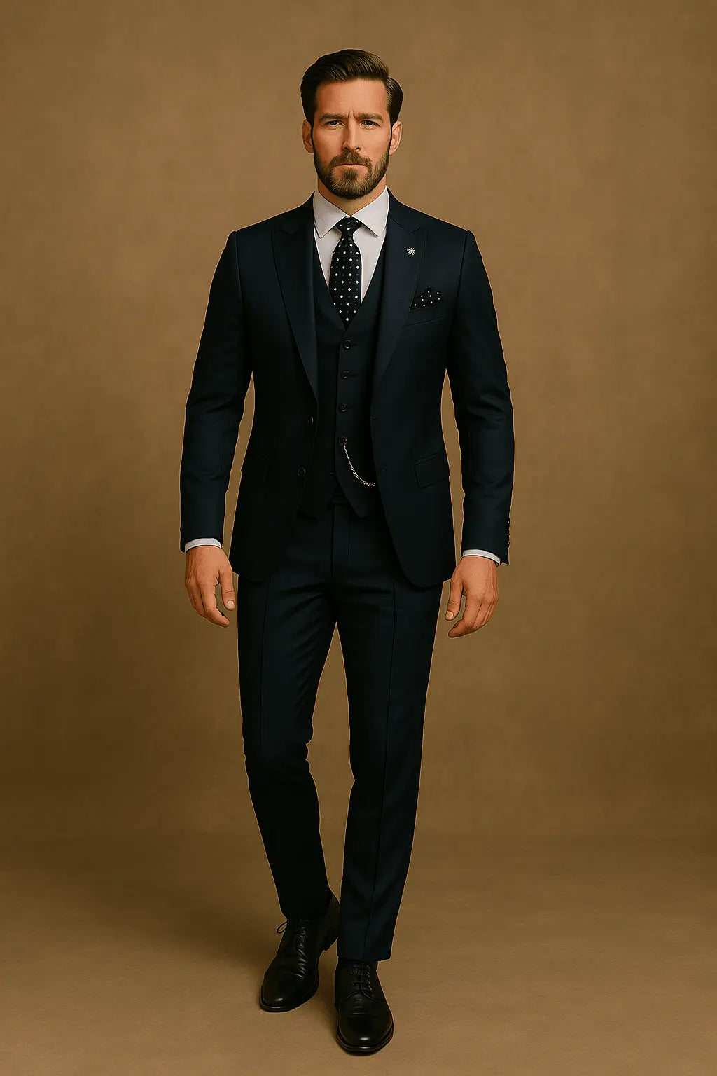 Men's Three-Piece Suit – Slim-Fit Blazer, Waistcoat & Trousers for Weddings & Business