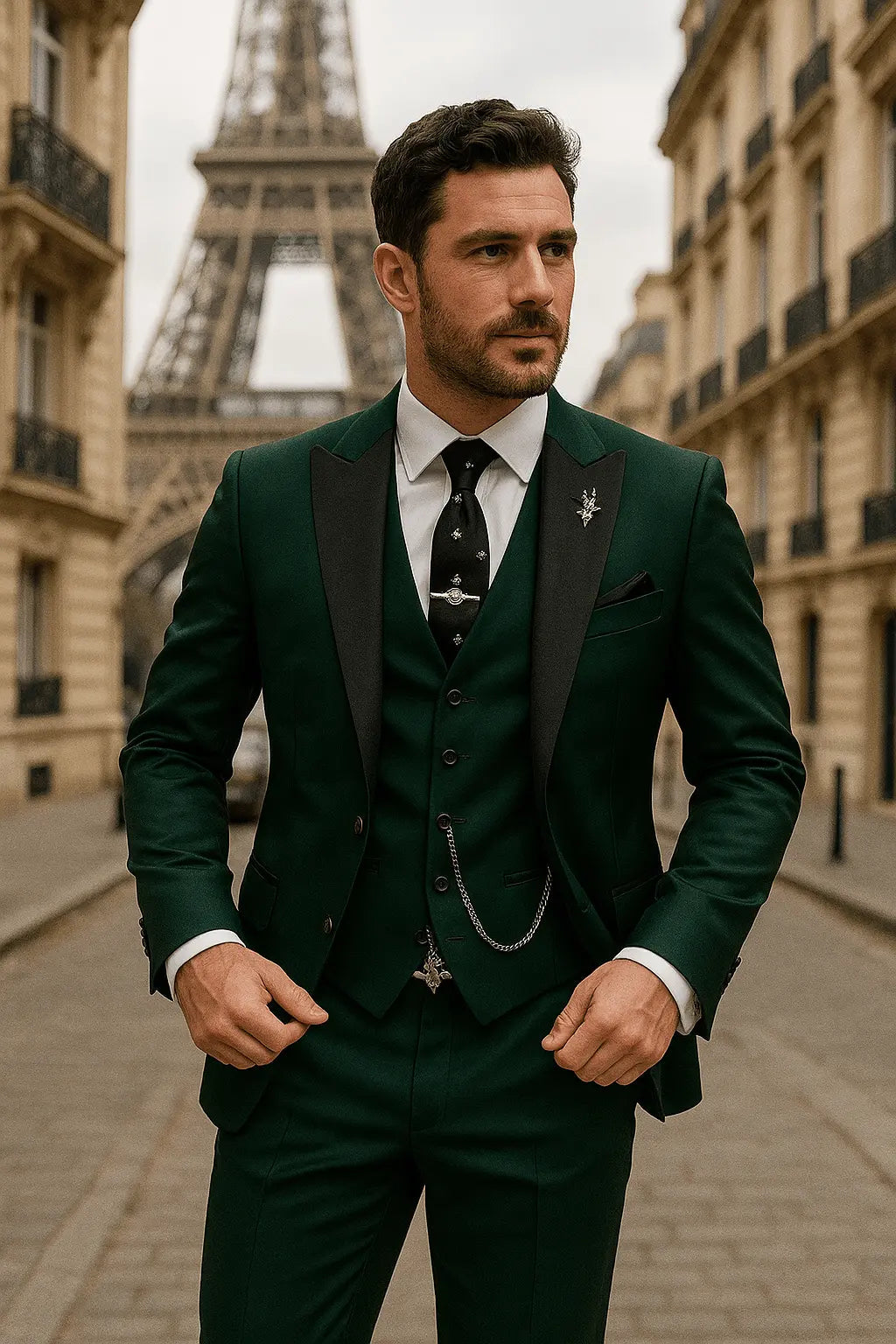 Men's Three-Piece Suit – Slim-Fit Blazer, Waistcoat & Trousers for Weddings & Business