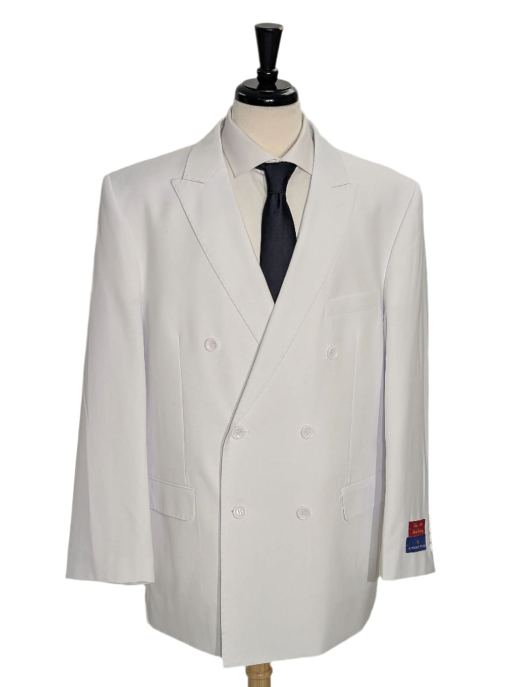 Men's Solid White Double Breasted Suit – view 2