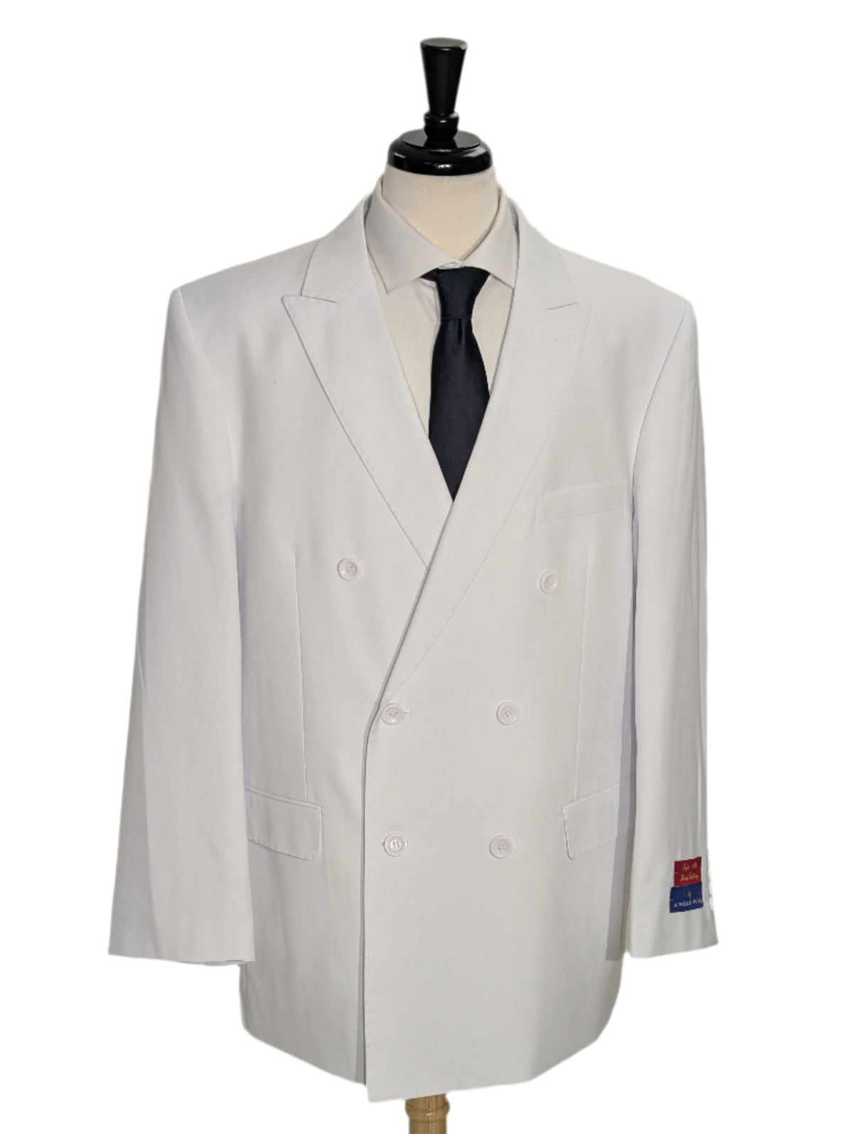 Men's Solid White Double Breasted Suit – view 2