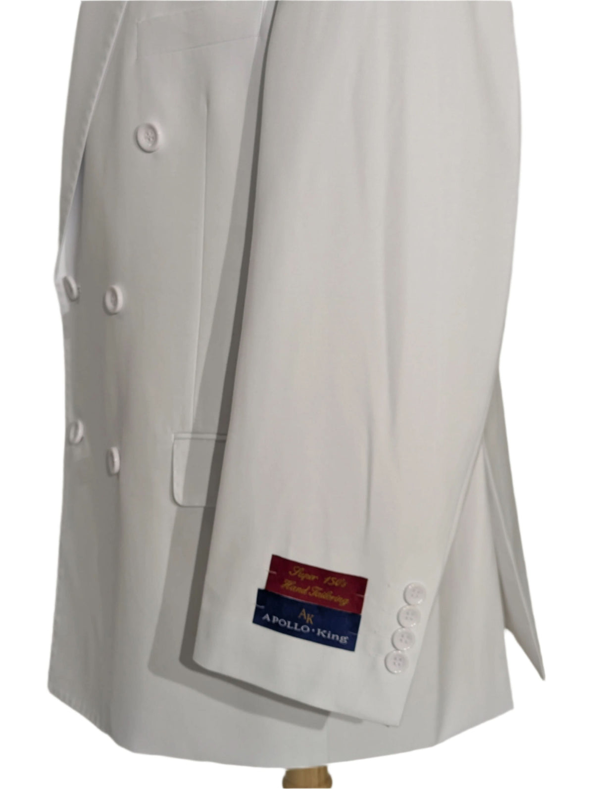 Men's Solid White Double Breasted Suit – view 4