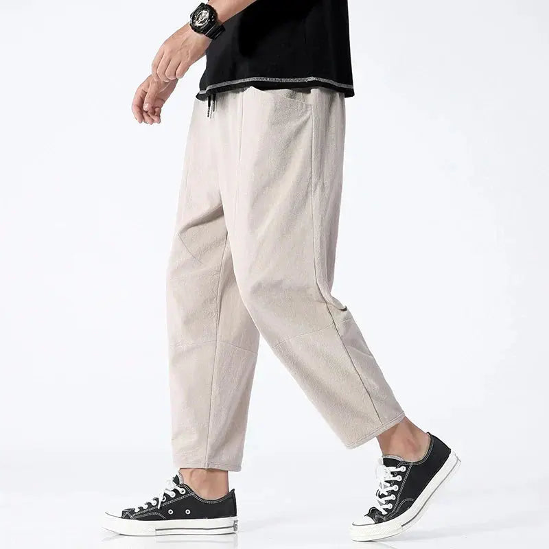 Men's Kyoto Cropped Tapered Pants – Casual Lightweight Trousers