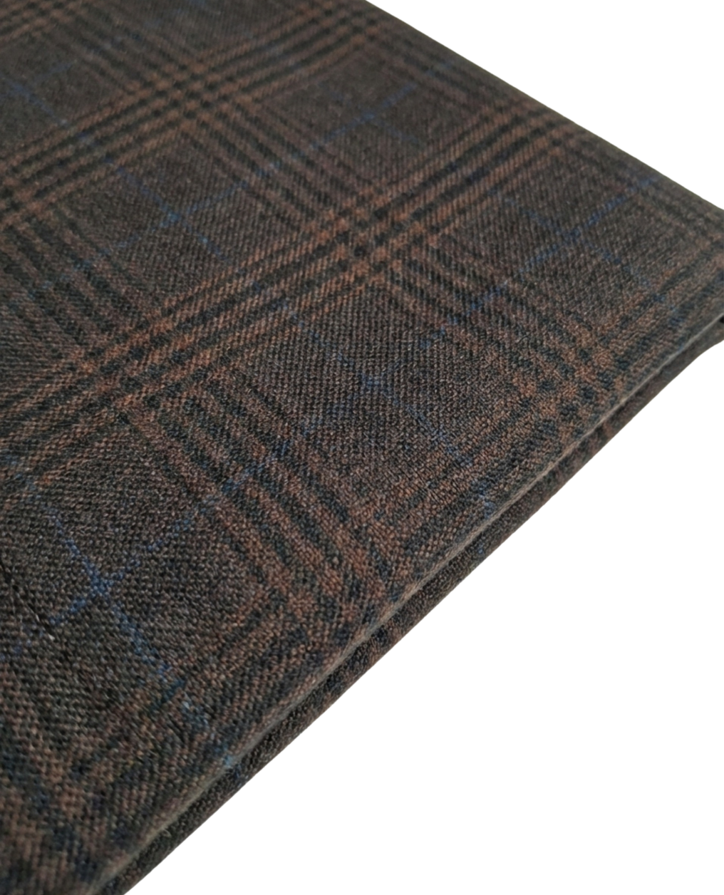 Men's Brown Windowpane Classic Fit Peak Lapel Wool 3-Piece Suit – view 3