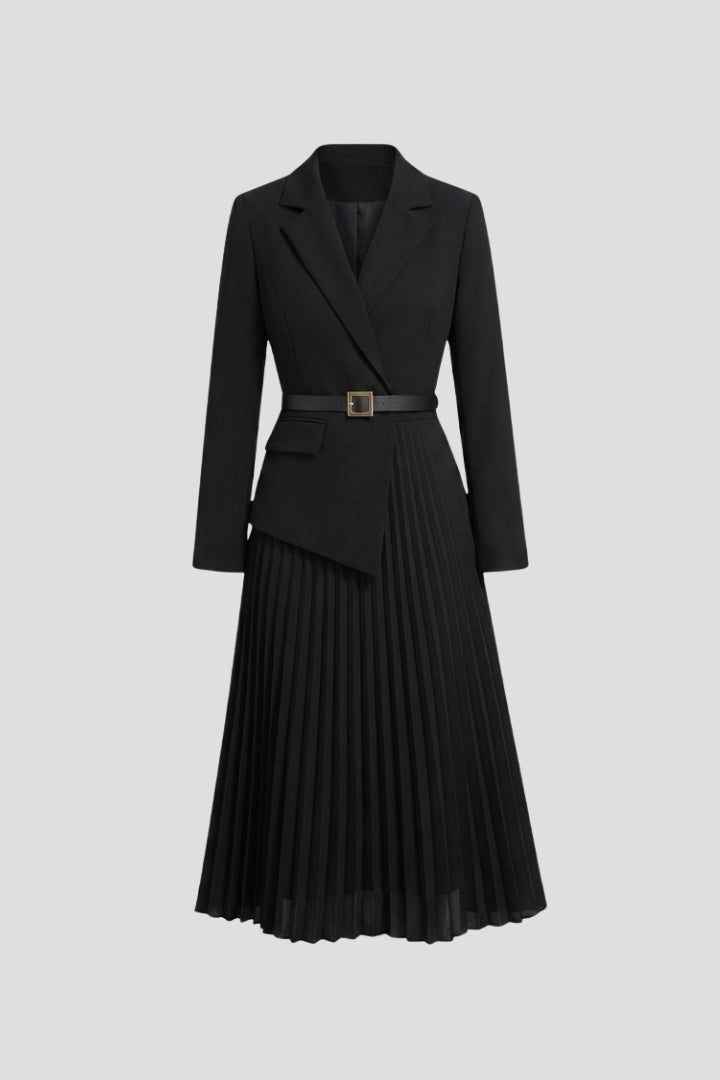 Women's Belted Blazer Dress – Tailored Wrap Jacket Dress for Office & Events