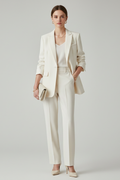Women's Suit Set – Fitted Tailored Blazer & Straight-Leg Trousers for Workwear