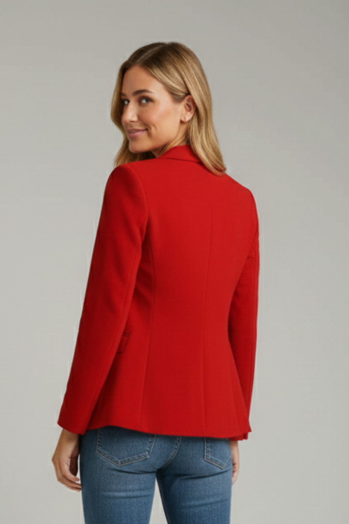Women's Blazer with Notched Collar – Tailored Single Jacket for Office & Smart Wear
