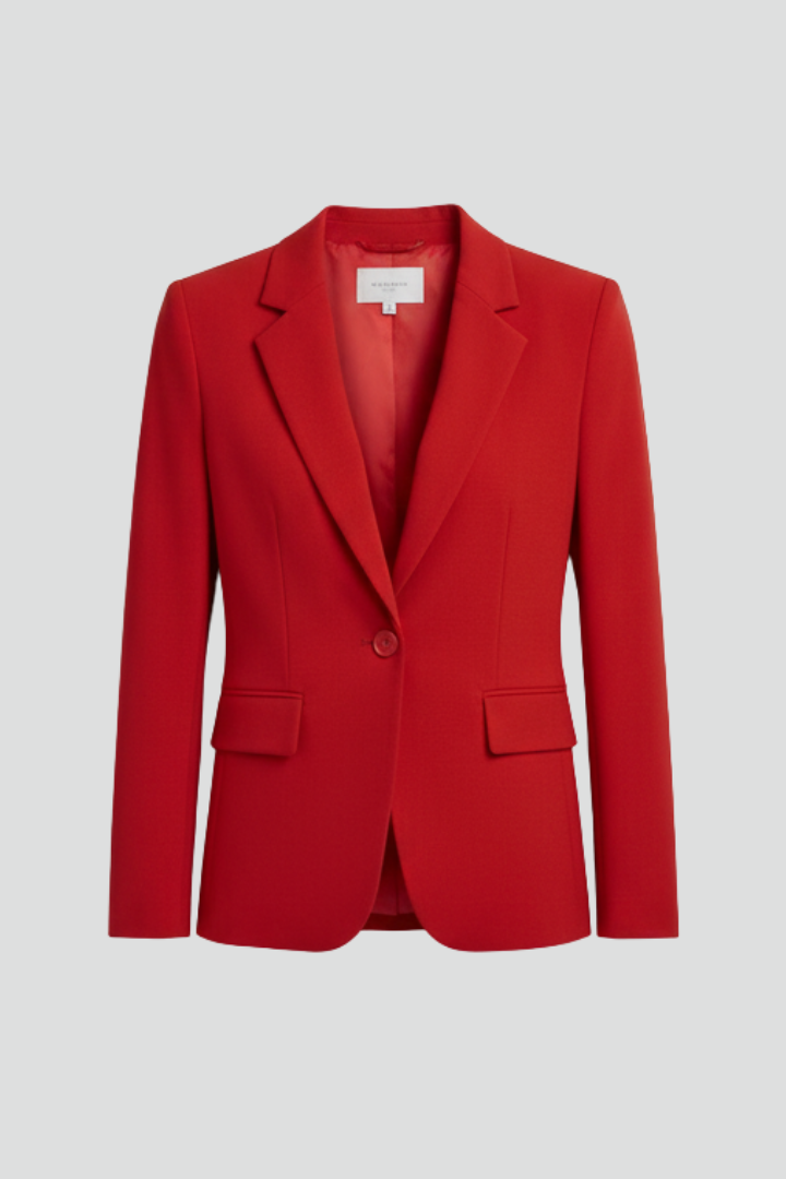 Women's Blazer with Notched Collar – Tailored Single Jacket for Office & Smart Wear