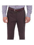 Men's Slim Fit Solid Brown Stretch Cotton Casual Pants