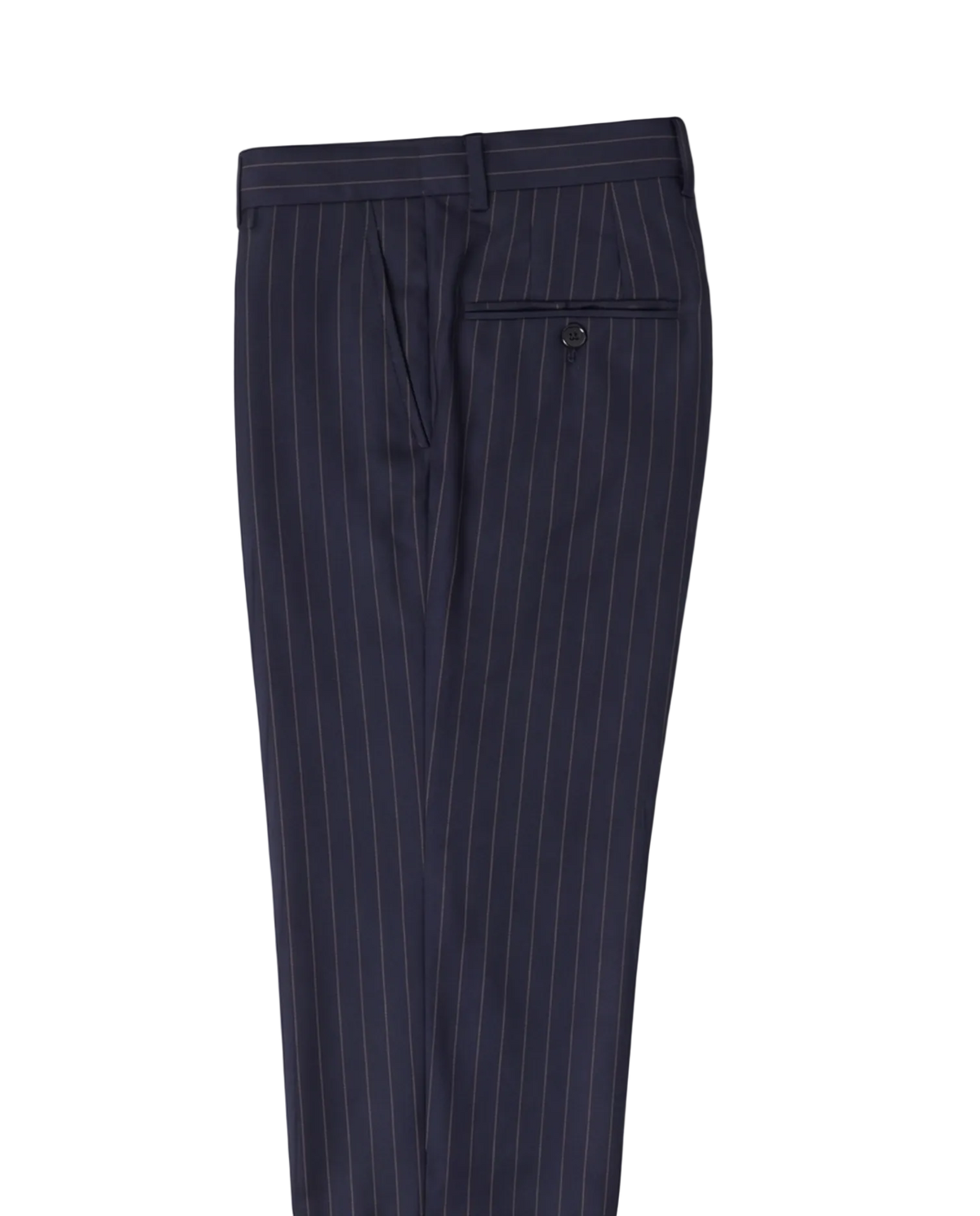 Men's Navy & Orange Pinstripe Slim Fit 2-Button Wool Suit – view 5