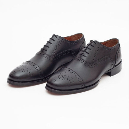 Men's Black Lace Up Oxford Leather Dress Shoes