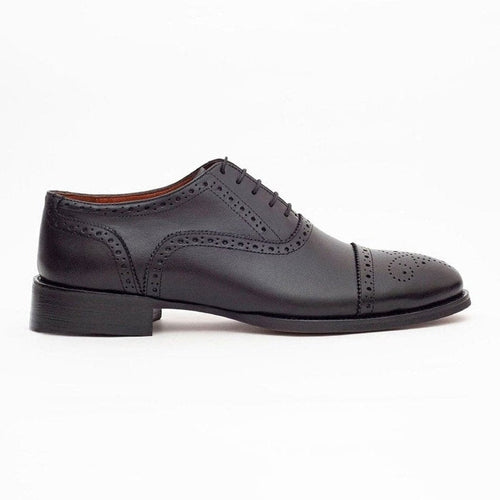 Men's Black Oxford Lace Up Leather Dress Shoes – view 2