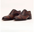 Men's Chestnut Brown Lace Up Oxford Leather Dress Shoes