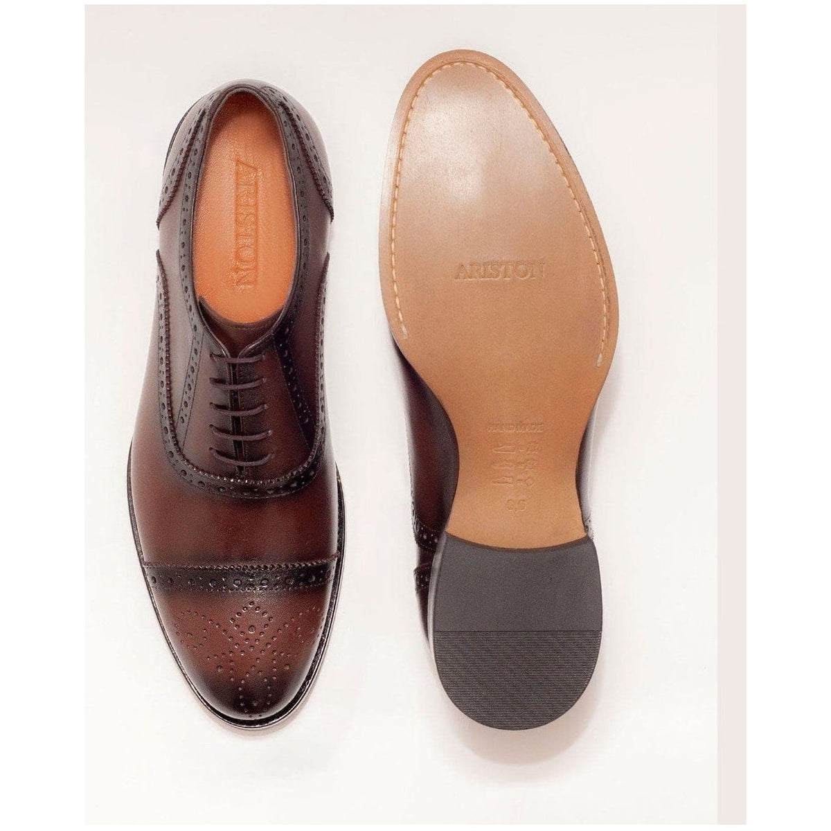 Men's Chestnut Brown Oxford Lace Up Leather Dress Shoes – view 4