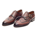Men's Chestnut Brown Single Monk Strap Leather Dress Shoes