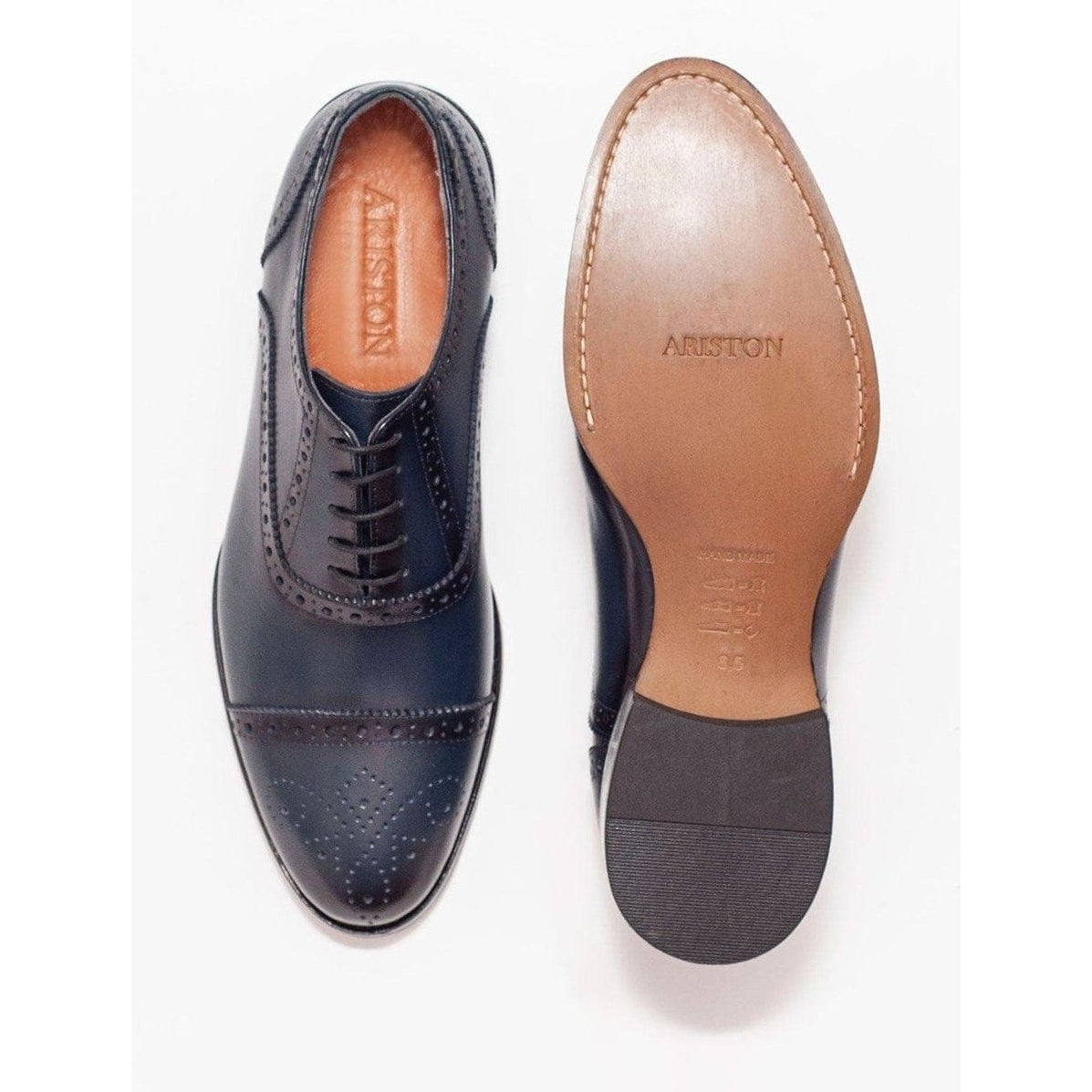 Men's Navy Oxford Lace Up Leather Dress Shoes – view 4
