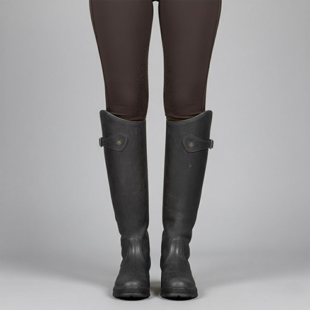 Women's Leather Riding Boots – Supportive Comfort Knee-High Outdoor Boots