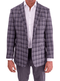 Men's Gray Blue Plaid Regular Fit Wool Blend Blazer Sport Coat – view 2