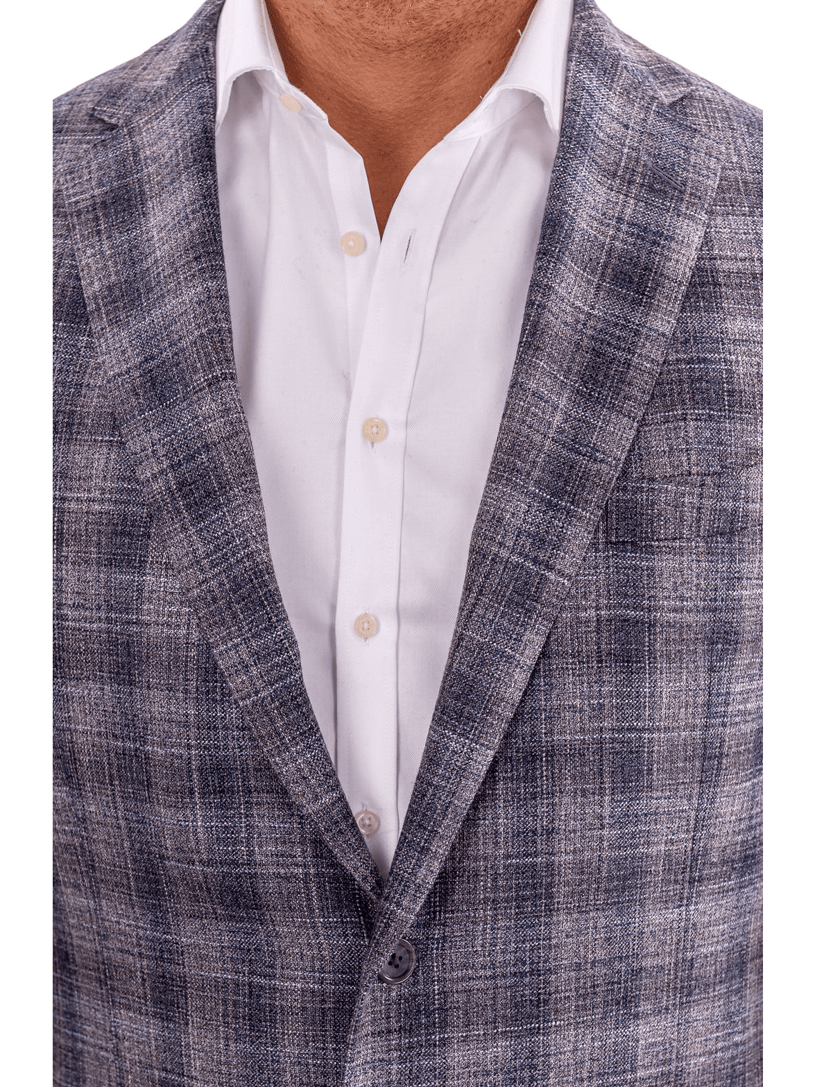 Men's Gray Blue Plaid Regular Fit Wool Blend Blazer Sport Coat – view 4