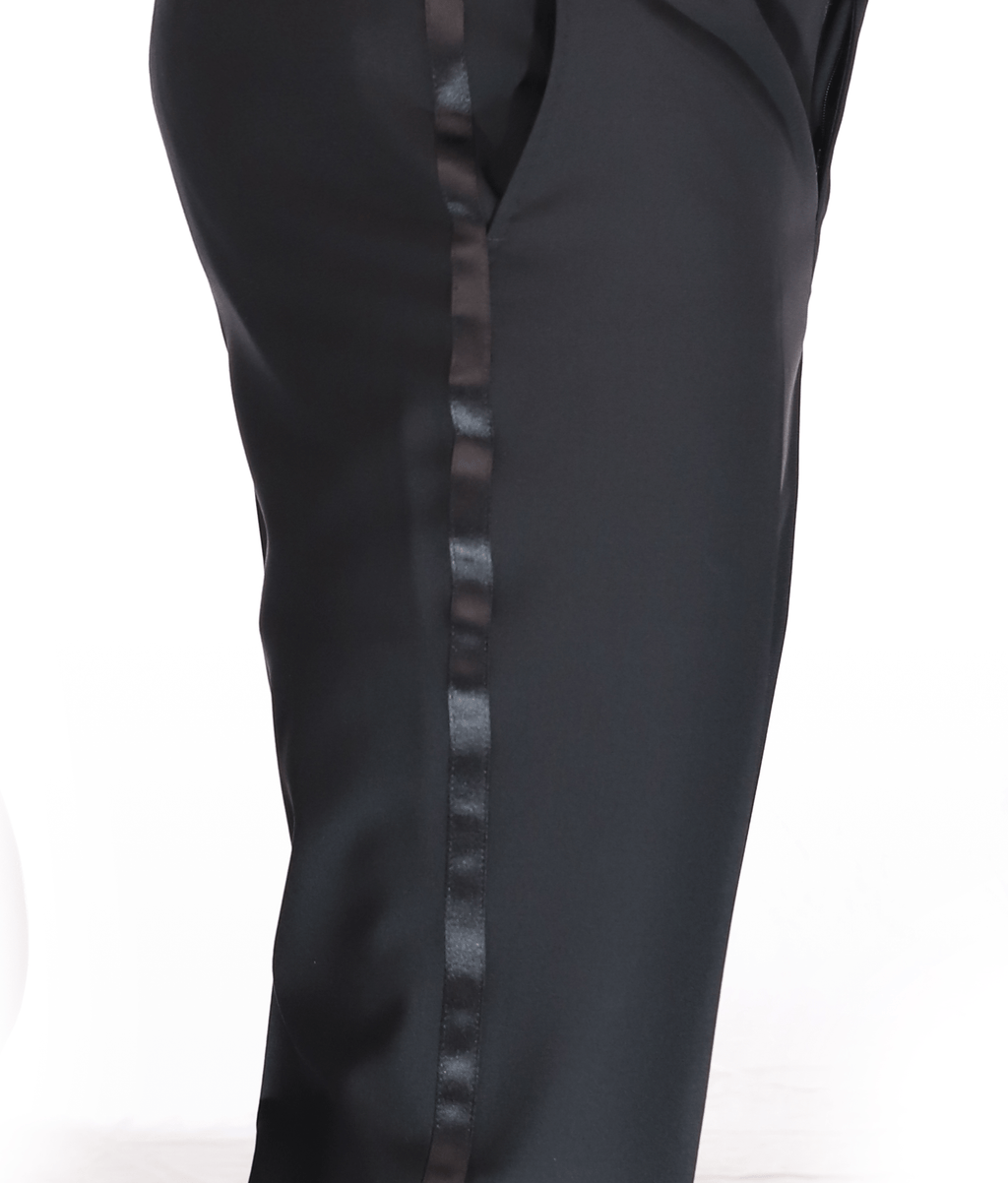 Men's Black Peak Lapel Wool Regular Fit Tuxedo – view 4