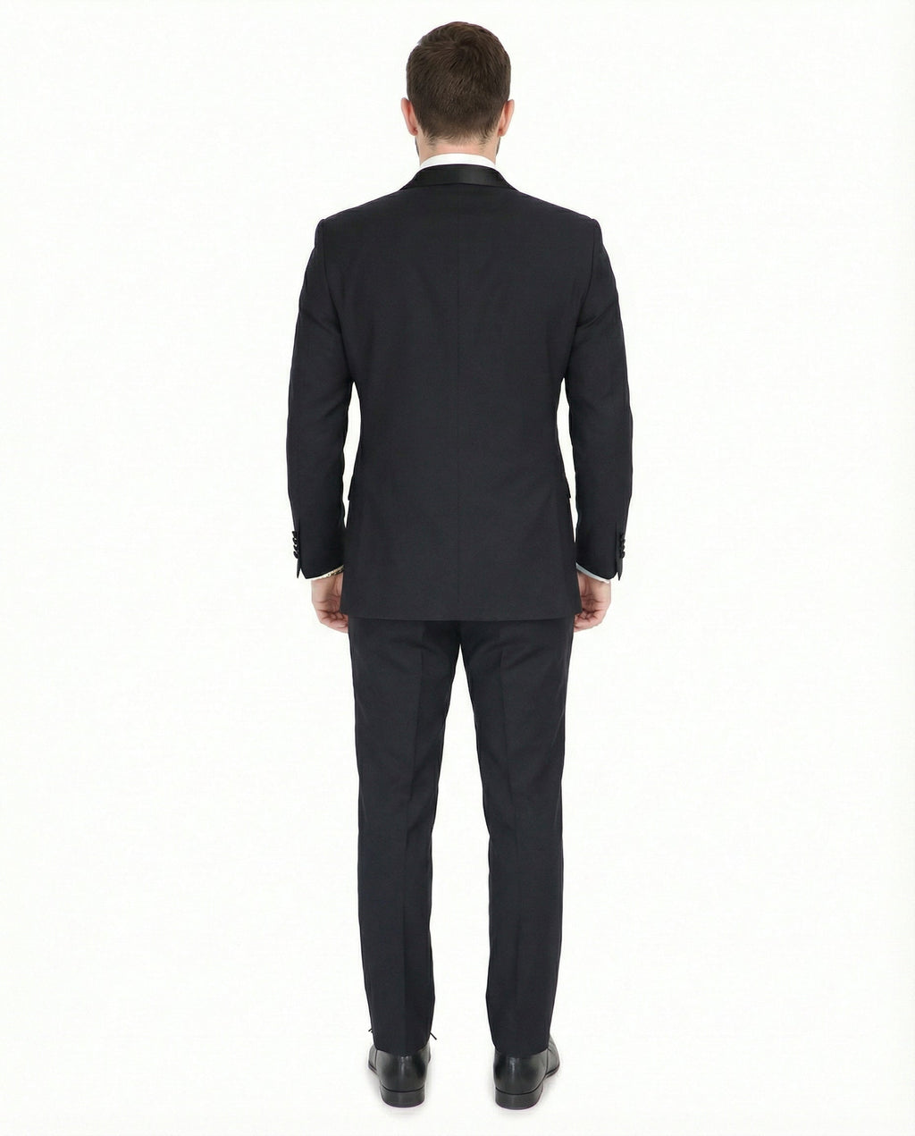 Men's Black Peak Lapel Wool Slim Fit Tuxedo – view 5