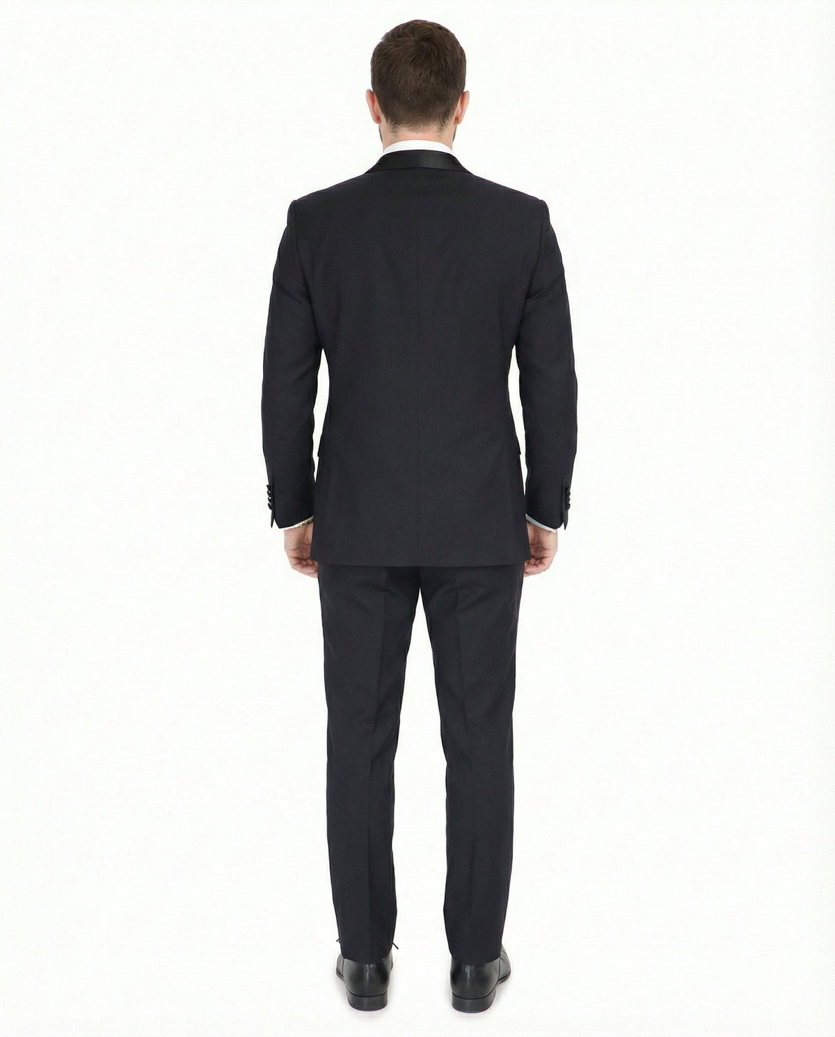 Men's Black Peak Lapel Wool Slim Fit Tuxedo – view 5