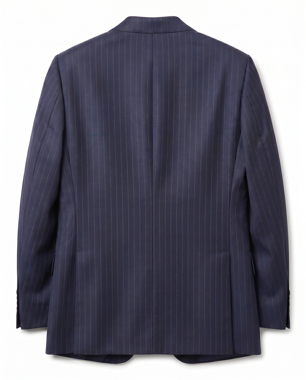 Men's Navy & Orange Pinstripe Slim Fit 2-Button Wool Suit – view 3