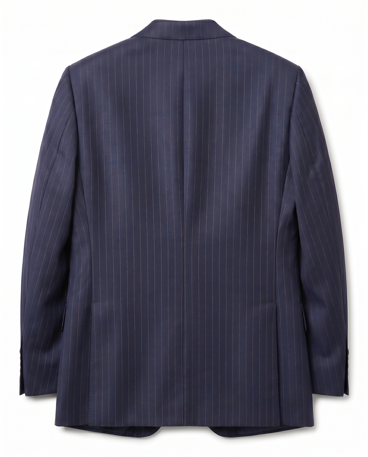 Men's Navy & Orange Pinstripe Slim Fit 2-Button Wool Suit – view 3