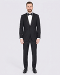Men's Black Peak Lapel Wool Slim Fit Tuxedo