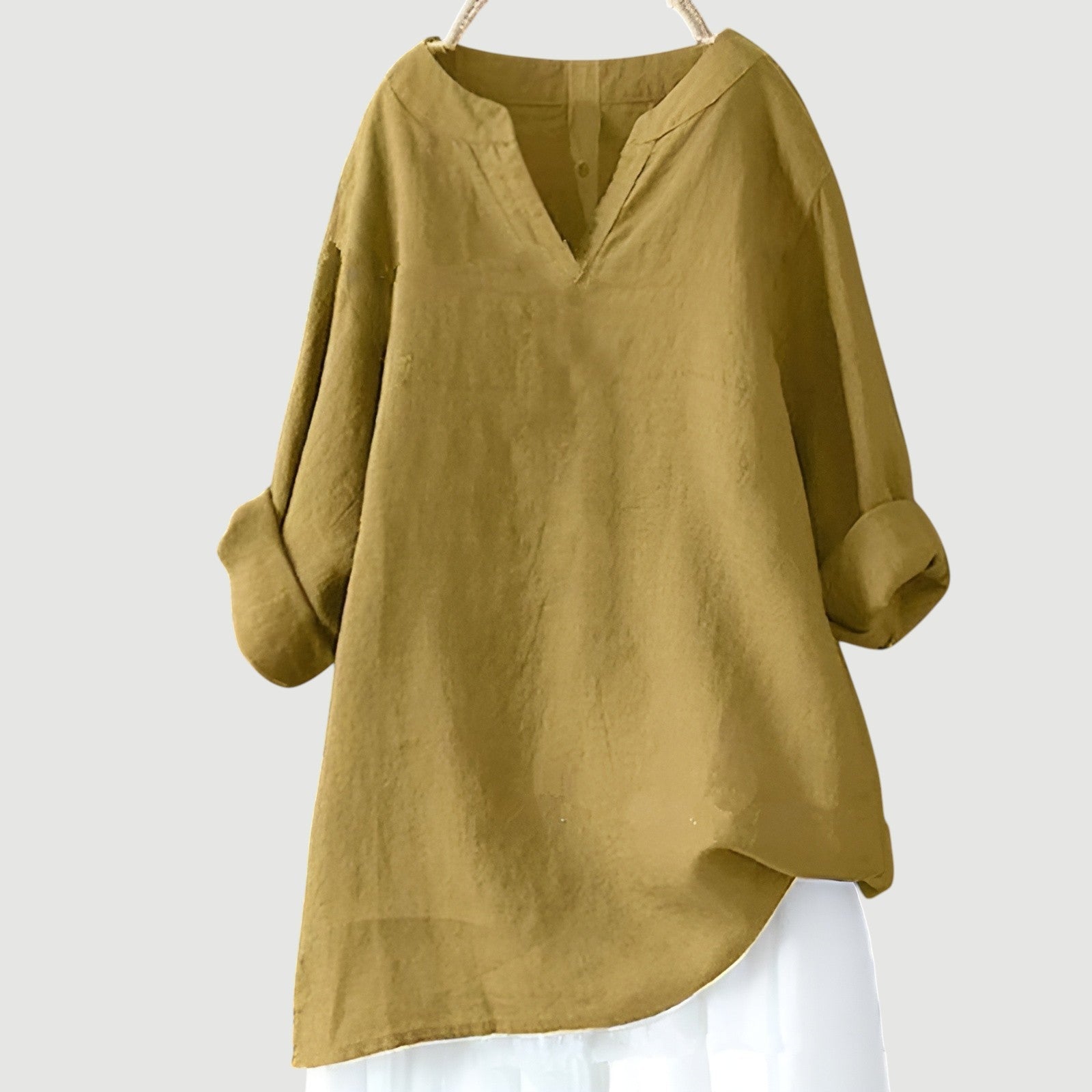 Women's Airy Lightweight Shirt – Relaxed Long-Sleeve Blouse for Everyday Wear