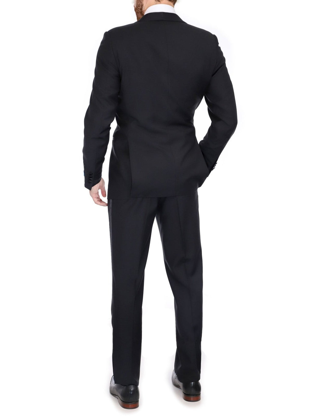 Men's Black Wool Trim Fit Notch Lapel 1-Button Tuxedo – view 2