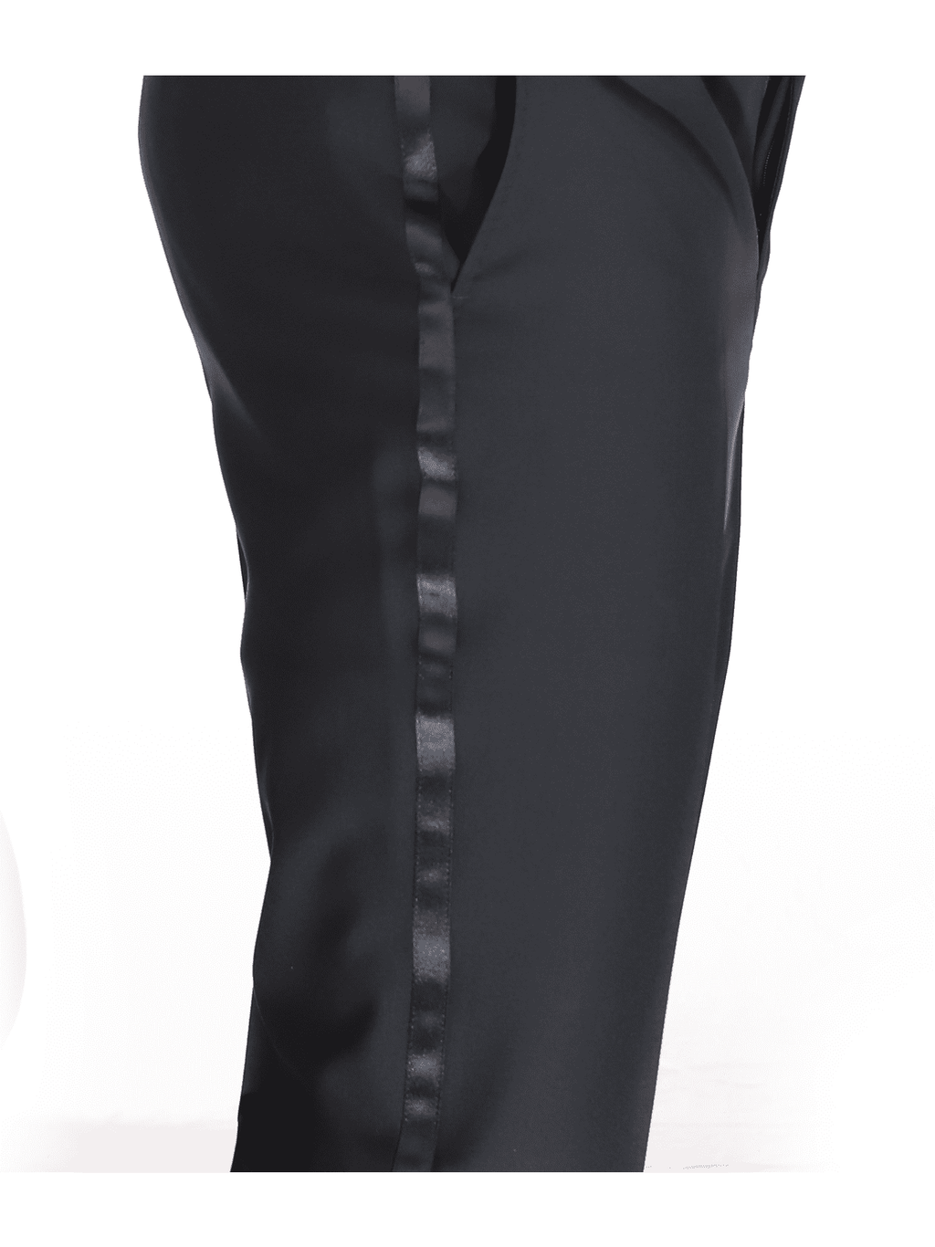 Men's Black Wool Trim Fit Notch Lapel 1-Button Tuxedo – view 5