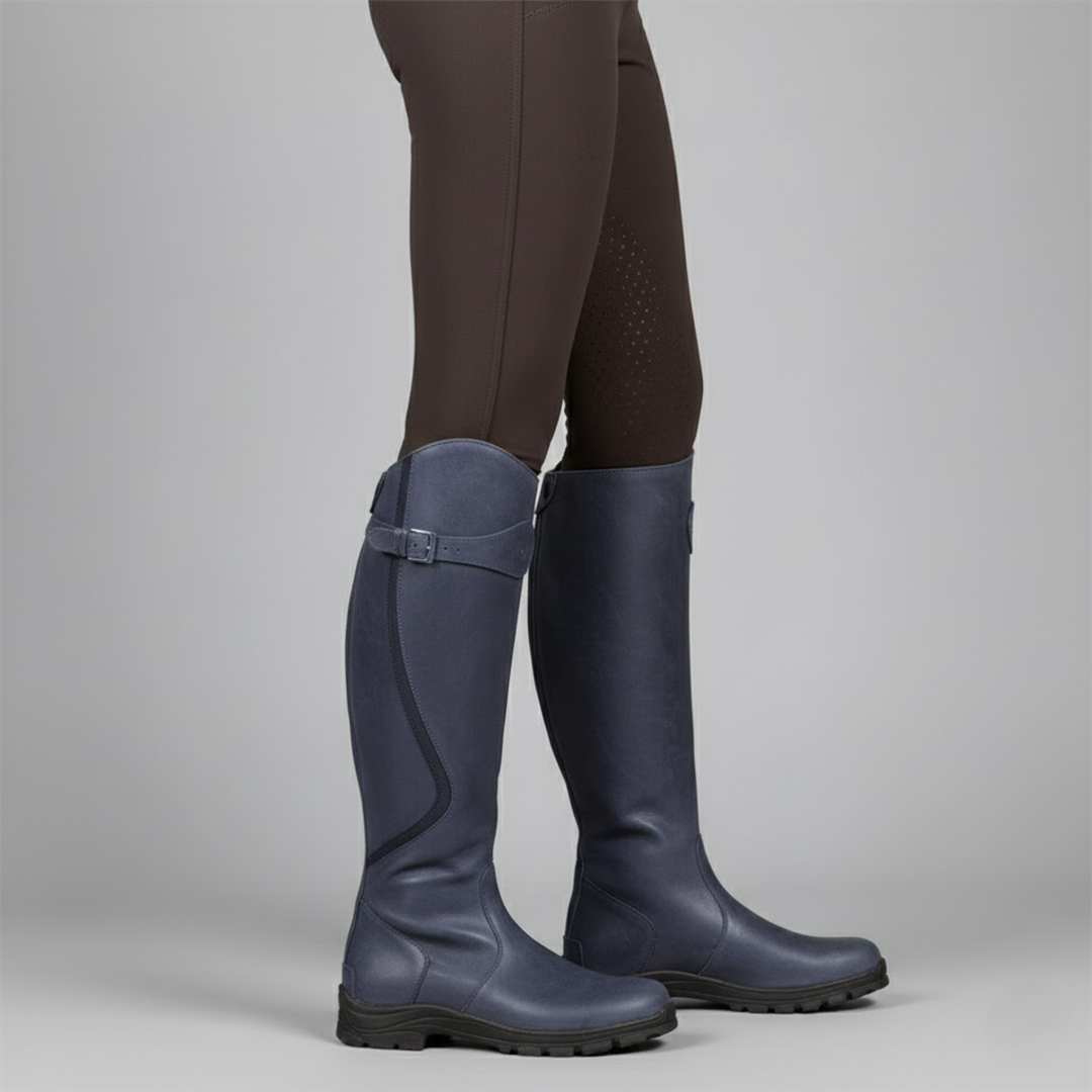 Women's Leather Riding Boots – Supportive Comfort Knee-High Outdoor Boots
