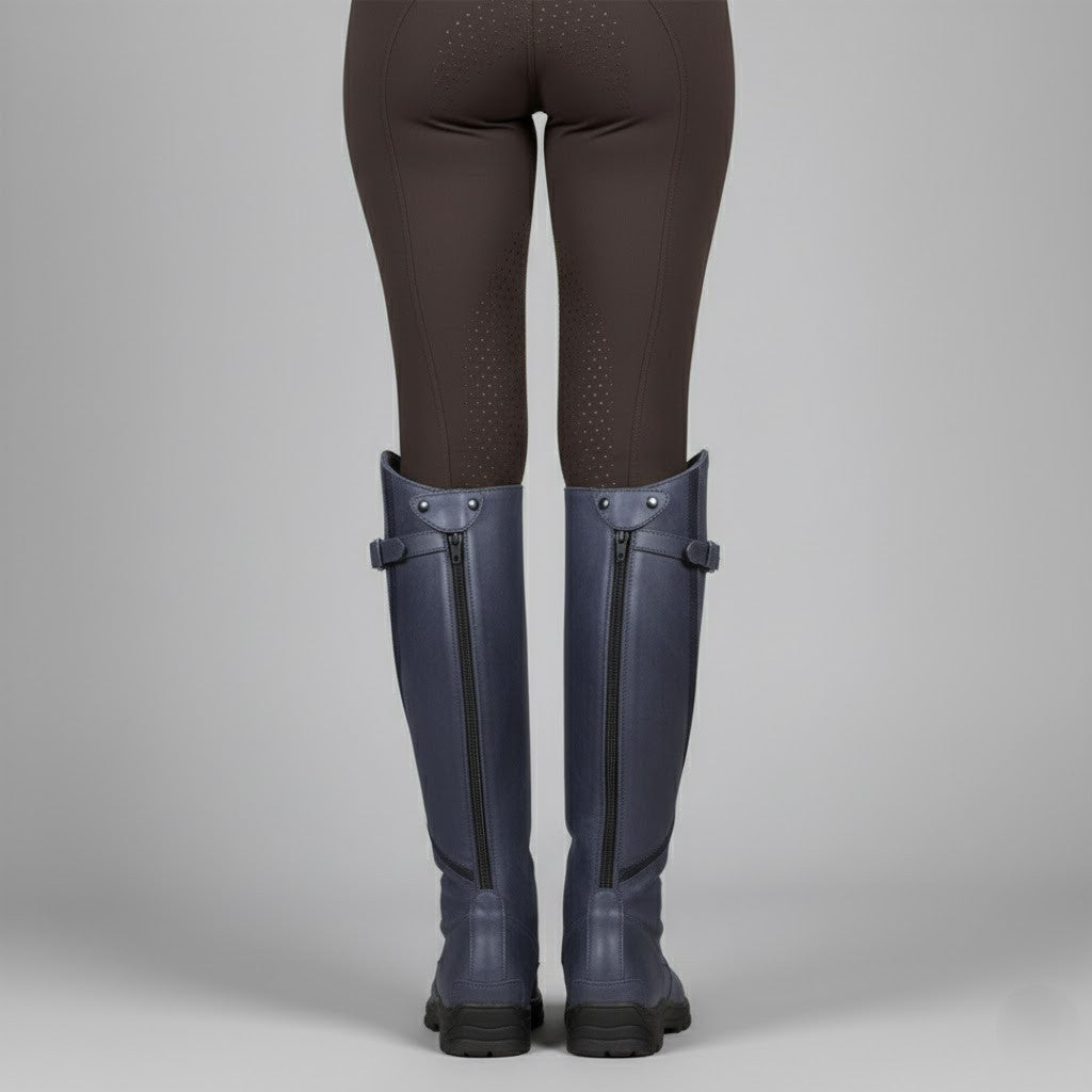 Women's Leather Riding Boots – Supportive Comfort Knee-High Outdoor Boots
