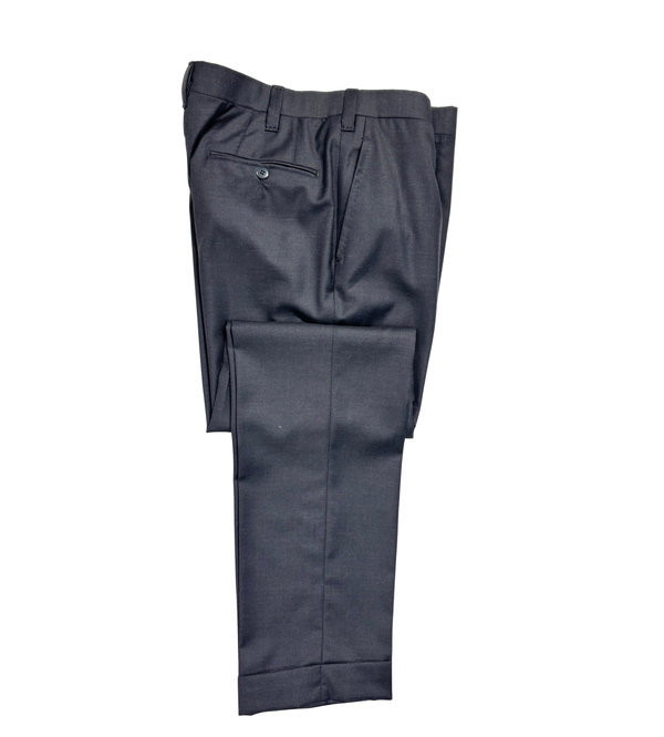 Men's Charcoal Textured Notch Lapel Classic Fit 3-Button Wool Suit – view 5